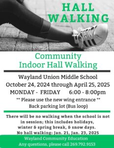 Weeknight walks open at Wayland Middle School @ Wayland Middle School